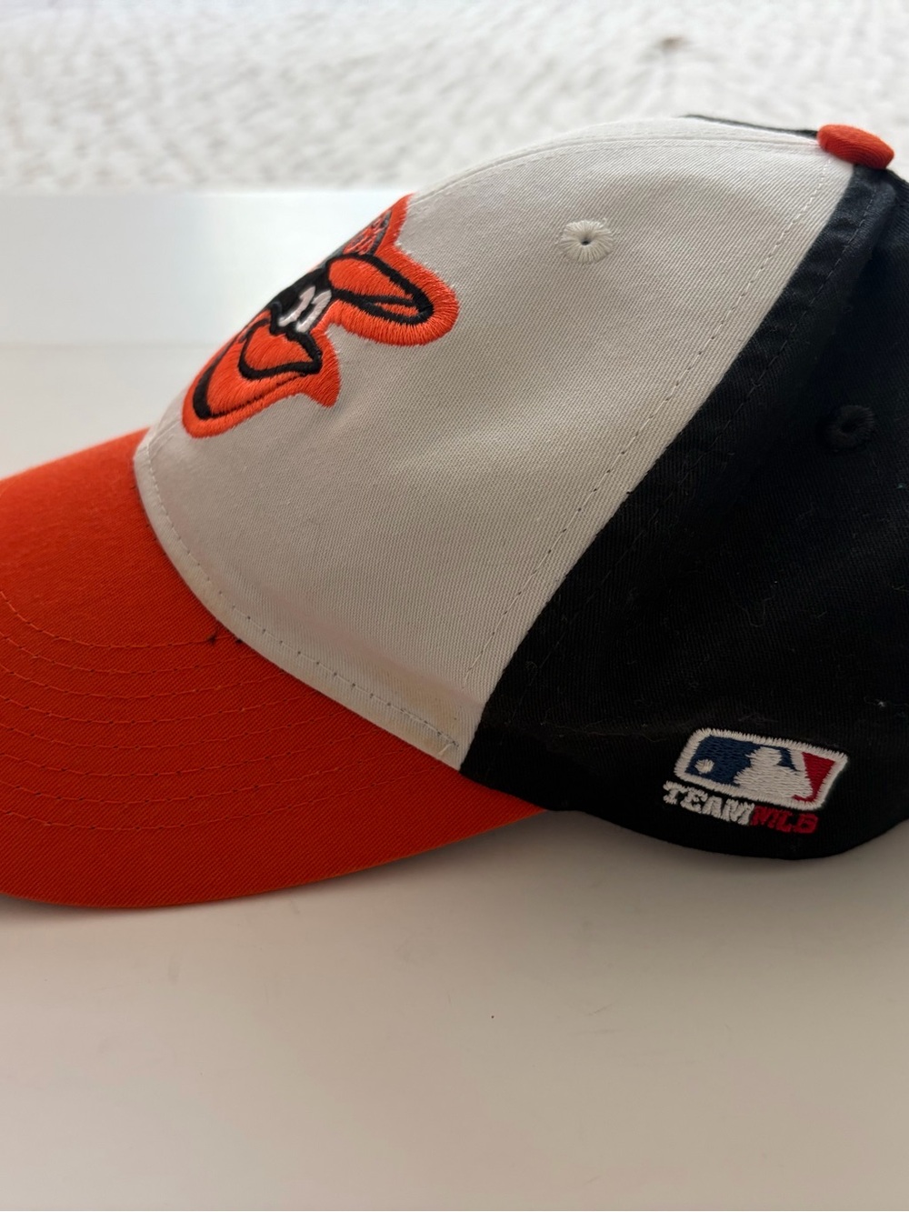Baltimore Orioles Cartoon Bird Logo Snapback Cap Black Orange White Colorblock - Picture 2 of 4
